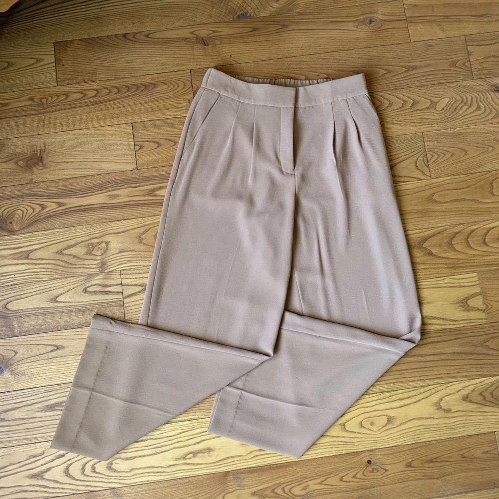 RW&CO Tan Brown High Rise and Wide Leg Trousers